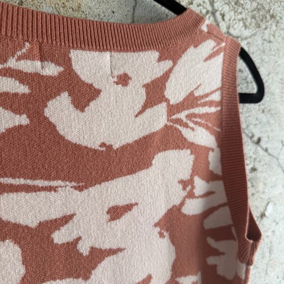 Lost + Wander Floral Knit Midi Dress XS/S Rust Pink Cottagecore Boho Chic - Picture 8 of 8